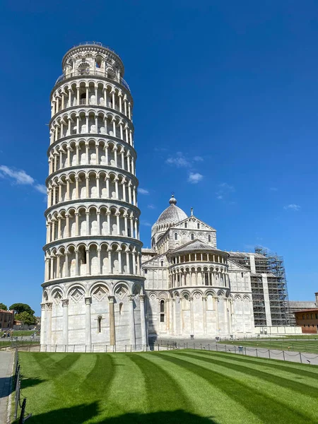 Torre Pendente Pisa Ampia Vista Angolare — Foto Stock