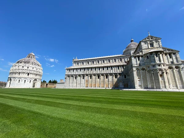 Campo Milagros Pisa Vista Panorámica Sin Turistas Día Soleado — Foto de Stock