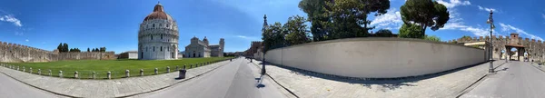Mirakelfältet Pisa Panoramautsikt Utan Turister Solig Dag — Stockfoto