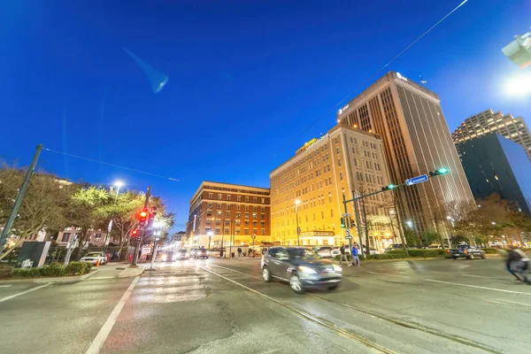 Nya Orleaner Ruari 2016 Stadsgator Vacker Klar Natt — Stockfoto