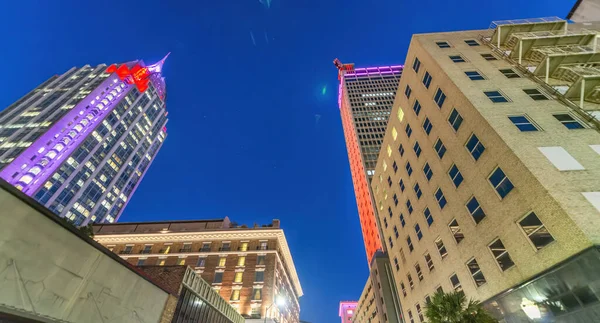 Mobile Alabama Usa Nacht Ansicht Der Stadt Hohe Wolkenkratzer — Stockfoto