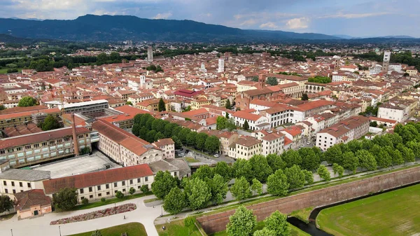 Amazing Aerial View Lucca Medieval Town Tuscany Italy — Stock Photo, Image
