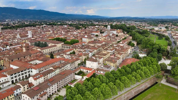 Amazing Aerial View Lucca Medieval Town Tuscany Italy — Stock Photo, Image