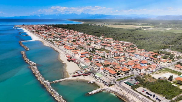 Vista Aérea Incrível Costa Marina Pisa Toscana Costa Italiana Drone — Fotografia de Stock