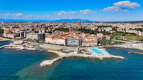 Increíble Vista Aérea Costa Livorno Toscana Leghorn Del Dron —  Fotos de Stock