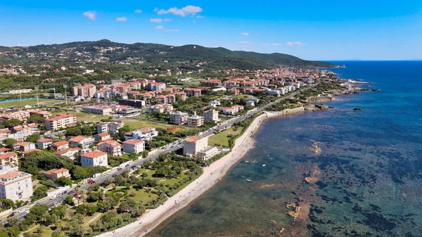 Fantastisk Utsikt Över Livornos Kust Toscana Leghorn Från Drönaren — Stockfoto