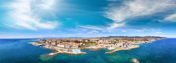 Amazing Aerial View Livorno Lungomare Famous Town Tuscany Italian Coast — Stock Photo, Image