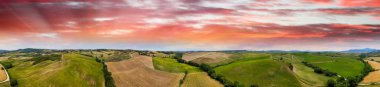 Amazing aerial view of beautiful Tuscany Hills in spring season, Italy. clipart
