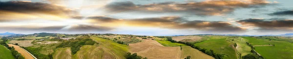 Vista Aérea Incrível Bela Toscana Hills Temporada Primavera Itália — Fotografia de Stock