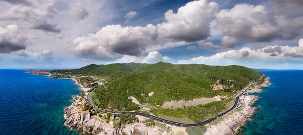 Increíble Vista Aérea Costa Calafuria Toscana Italia — Foto de Stock