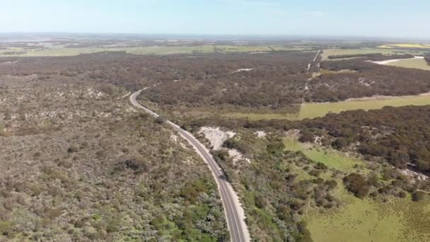 Kangaroo Island Prospect Hill Steps, panoramisch uitzicht vanuit de lucht op een zonnige dag — Stockvideo