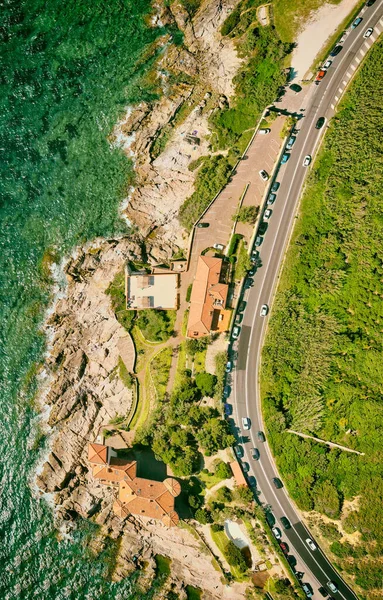 Vista Aérea Incrível Costa Calafúria Toscana Itália — Fotografia de Stock