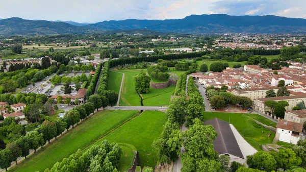 Increíble Vista Aérea Lucca Ciudad Medieval Toscana Italia —  Fotos de Stock