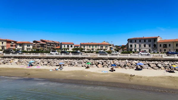 Prachtig Uitzicht Vanuit Lucht Kust Van Marina Pisa Toscane Italiaanse — Stockfoto