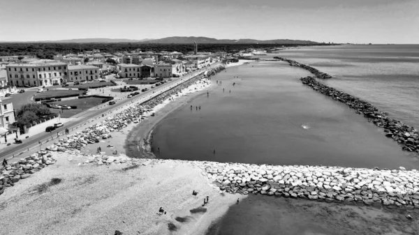 Marina Pisa Sahil Şeridi Toskana Nın Inanılmaz Hava Manzarası Dan — Stok fotoğraf
