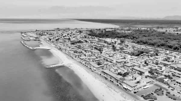 Prachtig Uitzicht Vanuit Lucht Kust Van Marina Pisa Toscane Italiaanse — Stockfoto