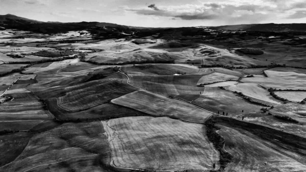 Pienza Tuscany Aerial View Sunset Famous Medieval Town — Stock Photo, Image