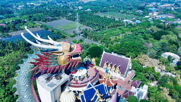 Wat Samphan Thailand Aralik 2019 Perspektifinden Ünlü Ejderha Tapınağının Havadan — Stok fotoğraf