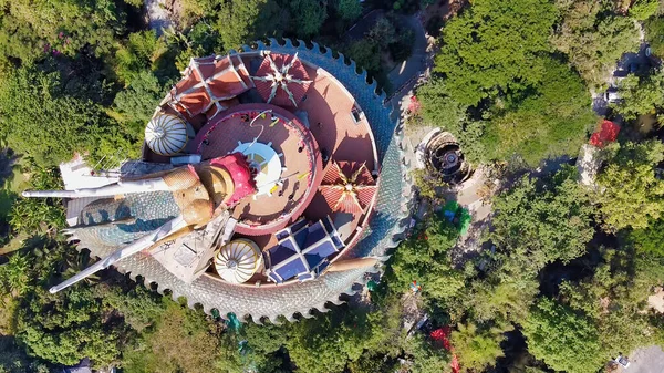 Wat Samphran Thailand December 2019 Luftfoto Berømte Dragetempel Fra Drone - Stock-foto