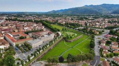 Amazing aerial view of Lucca, Tuscany. clipart