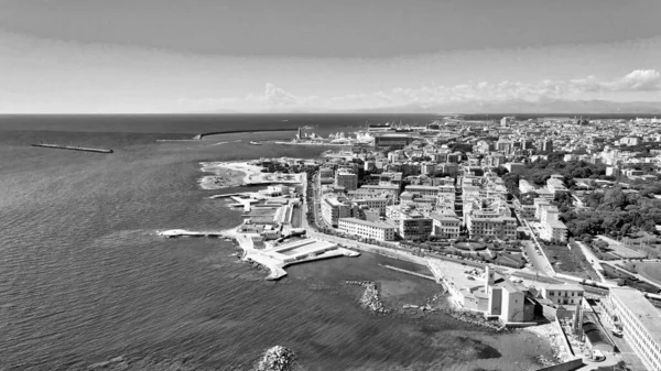 Amazing Aerial View Livorno Coastline Tuscany Leghorn Drone — Stock Photo, Image