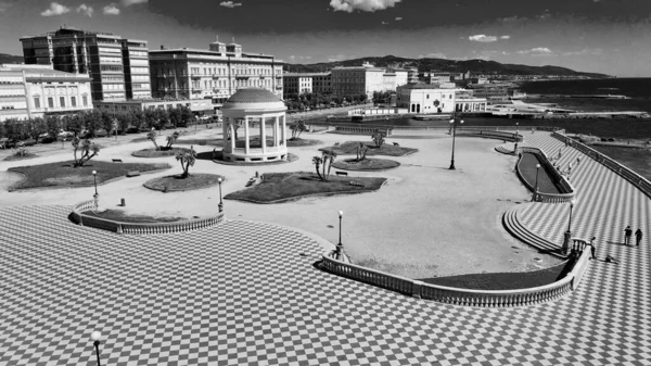 토스카나의 레그혼에 마사가니 광장의 놀라운 풍경이었습니다 드론을 이용한 이탈리아 — 스톡 사진