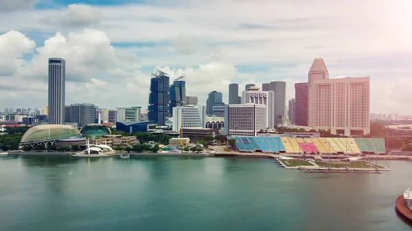 Singapore January 2020 Aerial View Marina Bay Area Skyscrapers — Stock Photo, Image