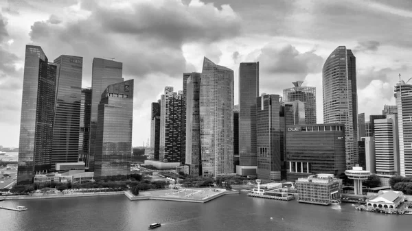 シンガポール 2020年1月2日 高層ビルが立ち並ぶマリーナベイエリアの空中ビュー — ストック写真
