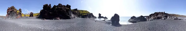 Djupalonssandur Black Beach Панорамный Вид Исландия Летний Сезон — стоковое фото