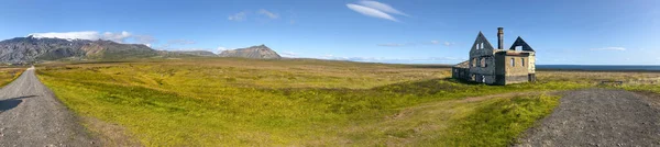 Ruiny Dagverdara Starego Domu Arnarstapi Islandii Widok Panoramiczny Sezonie Letnim — Zdjęcie stockowe