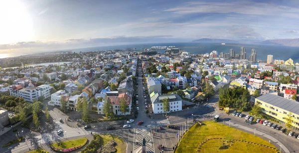 Reykjavik Zlanda Yaz Mevsiminde Şehrin Inanılmaz Panoramik Hava Manzarası — Stok fotoğraf