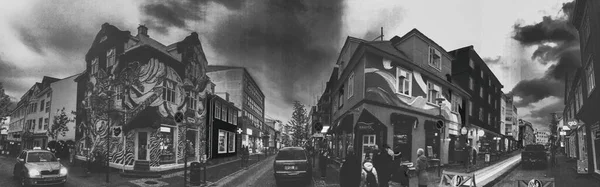 Reykjavik Islandia Agosto 2019 Las Calles Ciudad Atardecer Verano Con — Foto de Stock