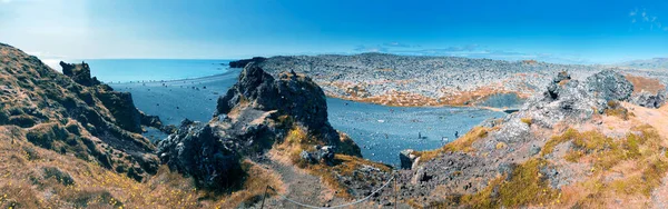 Djupalonssandur Black Beach Летний Сезон Панорамный Вид Исландия — стоковое фото