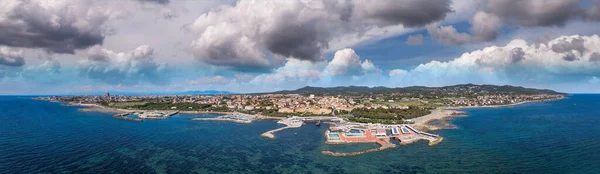 Increíble Vista Aérea Livorno Lungomare Famosa Ciudad Toscana Costa Italiana — Foto de Stock