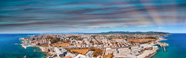 Increíble Vista Aérea Livorno Lungomare Famosa Ciudad Toscana Costa Italiana — Foto de Stock