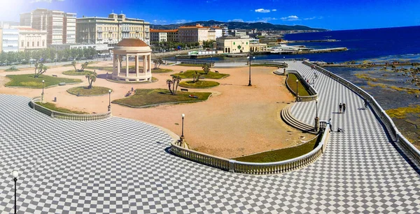 Vista Aérea Incrível Livorno Mascagni Terrace Famosa Cidade Toscana Leghorn — Fotografia de Stock