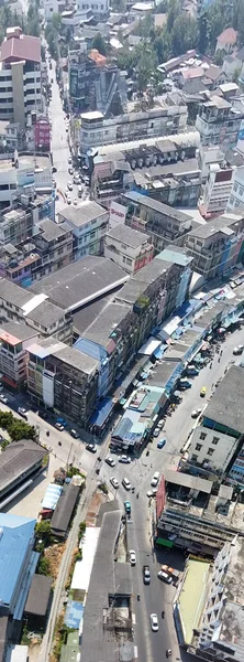 Maeklong Thailand December 2019 Panoramic Air View Famous Railway Market — стокове фото