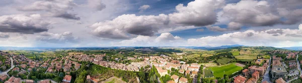 Increíble Vista Aérea Las Hermosas Colinas Toscana Temporada Primavera Italia —  Fotos de Stock