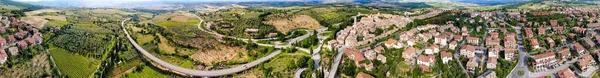 Vue Aérienne Imprenable Sur Les Magnifiques Collines Toscane Printemps Italie — Photo