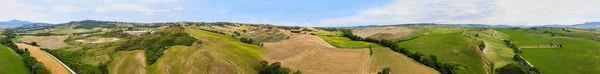 Vue Aérienne Imprenable Sur Les Magnifiques Collines Toscane Printemps Italie — Photo