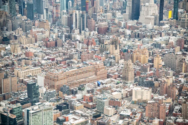 Spectacular Aerial View Manhattan Skyline Beautiful Day New York City — Stock Photo, Image