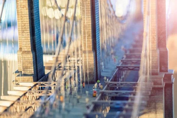 Tilt Shift Zicht Brooklyn Bridge New York City — Stockfoto