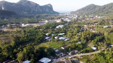 Krabi ve Ao Nang güzel kırsal bölge, Tayland hava manzarası