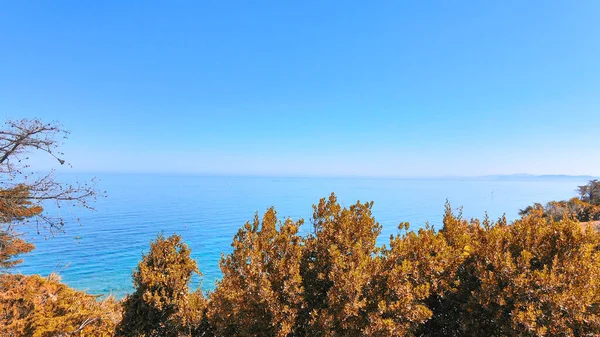 Остров Эльба Италия Удивительный Вид Воздуха Пляж Падулелла Рядом Портоферрайо — стоковое фото