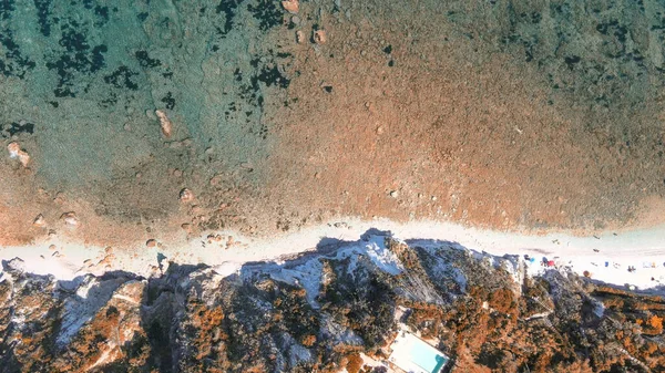 Wyspa Elba Włochy Niesamowity Widok Lotu Ptaka Padulella Beach Pobliżu — Zdjęcie stockowe