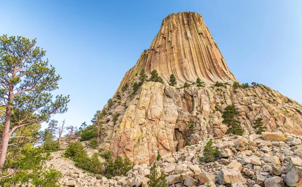 Sunset View Devil Tower Surrounding Natural Landscape Wyoming — Stock Photo, Image