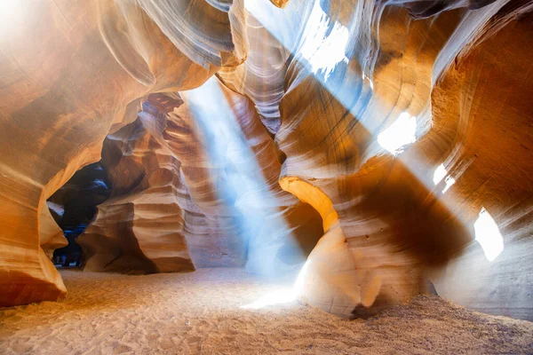 Bella Vista Grandangolare Delle Formazioni Arenaria Nel Famoso Antelope Canyon — Foto Stock