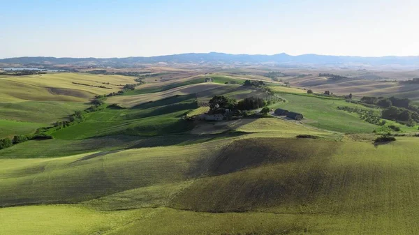 Lavendelweiden Het Open Platteland Verbazingwekkend Uitzicht Vanuit Lucht Het Zomerseizoen — Stockfoto