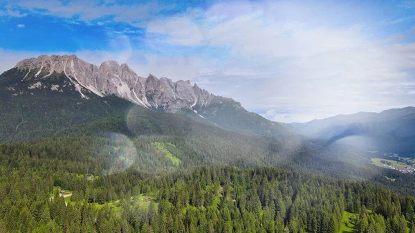 Paysage Alpin Avec Belles Montagnes Été Vue Depuis Drone — Photo