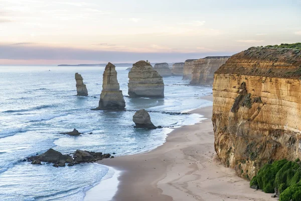 Coucher Soleil Sur Douze Apôtres Long Great Ocean Road Australie — Photo